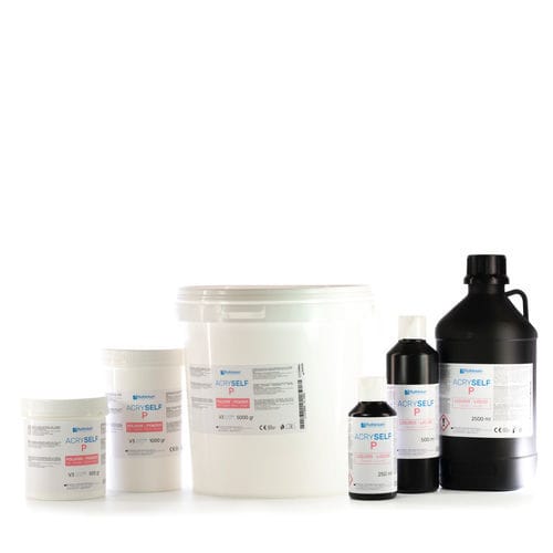 Materiale odontoiatrico in PMMA - ACRY SELF P - Ruthinium Group - per colatura di metallo / liquido / in polvere