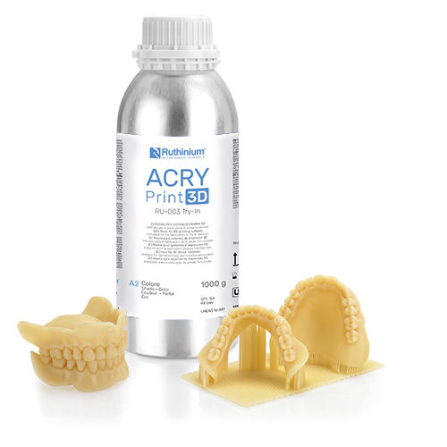 Materiale odontoiatrico in resina - ACRY RU-003 TRY-IN - Ruthinium Group - per stampa 3D / fotopolimerizzable / biocompatibile