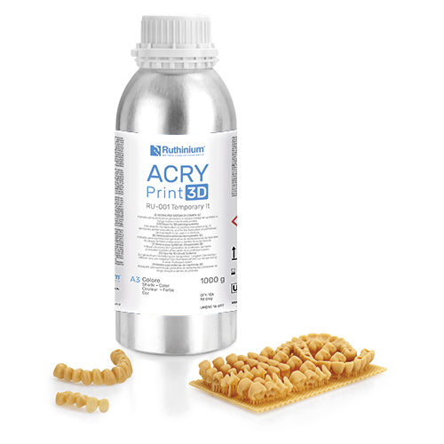Materiale odontoiatrico in resina - ACRY RU-001 - Ruthinium Group - per stampa 3D / fotopolimerizzable / biocompatibile