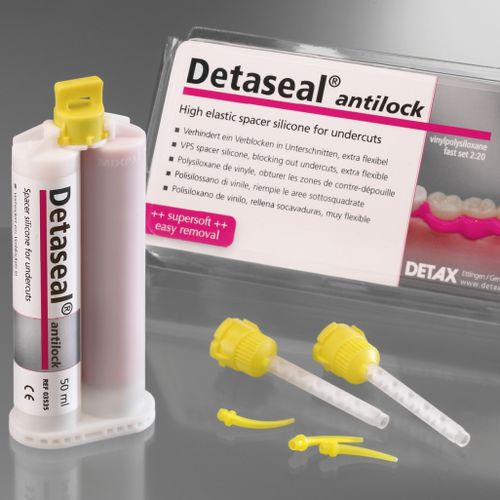Materiale odontoiatrico in silicone - Detaseal® antilock - DETAX GmbH & Co. KG   - per portaimpronte / bianco