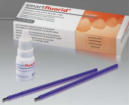 Materiale odontoiatrico di fluoruro - smartfluorid® lacquer - DETAX GmbH & Co. KG   - per ricostruzione dentale / trasparente