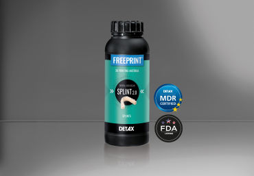 Materiale odontoiatrico in resina - FREEPRINT® splint 2.0 - DETAX GmbH & Co. KG   - per ricostruzione dentale / per stampa 3D / trasparente