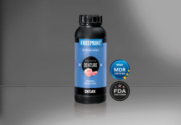 Materiale odontoiatrico in resina - FREEPRINT® denture - DETAX GmbH & Co. KG   - per stampa 3D / per fabbricazione di dentiere / trasparente