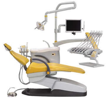 Riunito odontoiatrico con poggiatesta flessibile - CARE 22U - Eurocompress - compatto / con monitor / con sistema di igiene