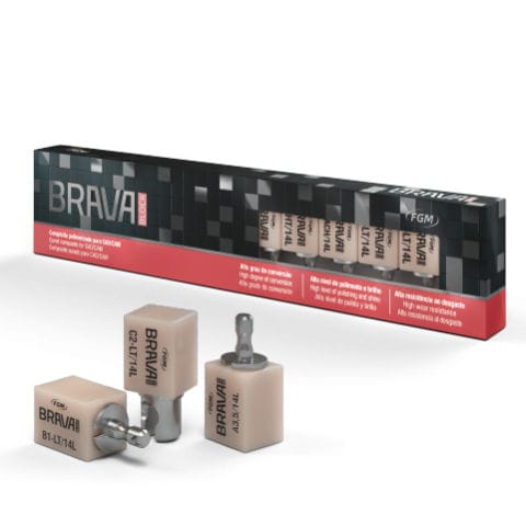 Materiale odontoiatrico in ceramica di vetro - BRAVA BLOCK - FGM Dental Products - in composito / di fresatura / per denti posteriori