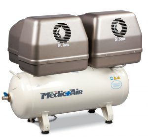 Compressore d'aria per odontoiatria - Dr. Sonic 640-90F-ES-6T - FNA S.p.A. - fisso / 2 postazioni / con scatola insonorizzata