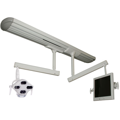 Lampada scialitica a soffitto - Dual Track - Flight Dental Systems   - LED / 2 bracci / con video monitor