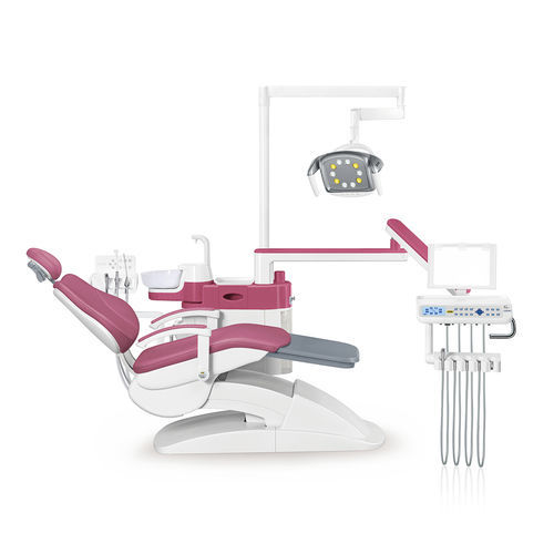 Riunito odontoiatrico con poltrona - AL-388S4 - Foshan Anle Medical Apparatus - con poggiatesta flessibile / con sistema di igiene / con portastrumenti