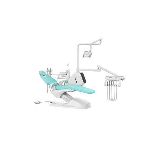 Riunito odontoiatrico con poltrona elettrica - KLT-6220 A3S - Foshan Roson Medical Instrument - con poggiatesta flessibile / con sistema di igiene / con portastrumenti