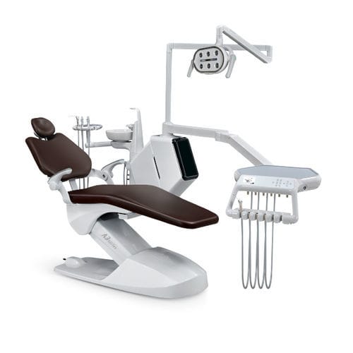Riunito odontoiatrico con poltrona elettrica - A3L - Foshan Roson Medical Instrument - compatto / portatile / con poggiatesta flessibile
