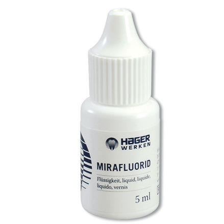 Materiale odontoiatrico in vernice al fluoro - Mirafluorid® - Hager & Werken - per profilassi dentale / liquido