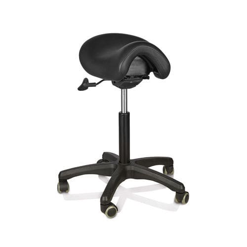 Sgabello per struttura sanitaria - BamBasic - Hager & Werken - per laboratorio dentale / con rotelle / a forma di sella