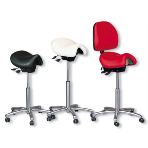 Sgabello per laboratorio dentale - Bambach® - Hager & Werken - ad altezza regolabile / con rotelle / con schienale