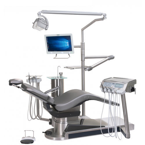 Riunito odontoiatrico con poltrona - D2-EP - DKL CHAIRS GmbH - compatto / con poggiatesta flessibile / con monitor