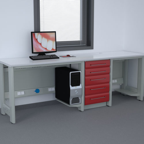 Tavolo di procedura per laboratorio odontotecnico - T/125+W22+T/80  - ERIO - con cassetti / modulare