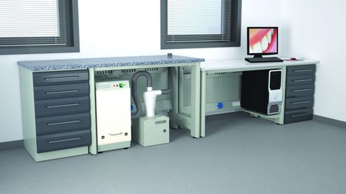 Tavolo di procedura per laboratorio odontotecnico - W22+T/125, AS/CAM1+CICLONE, T125+W22  - ERIO - con cassetti / modulare