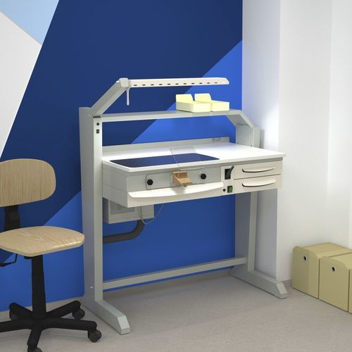 Postazione di lavoro per laboratorio odontotecnico con illuminazione - Tekno  - ERIO - ad isola
