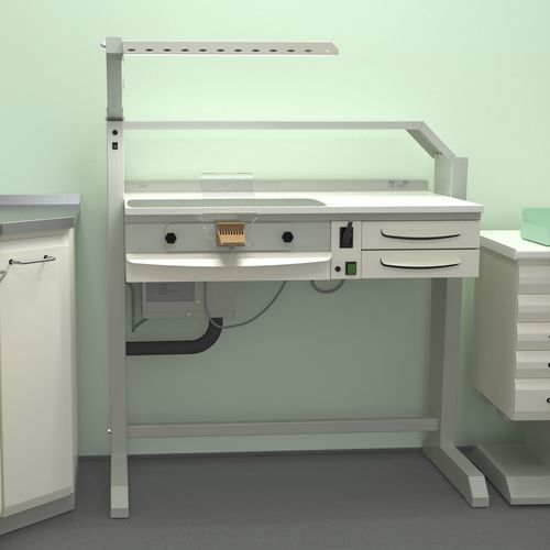 Postazione di lavoro per laboratorio odontotecnico con illuminazione - TEKNO - ERIO - con cassetti / compatta