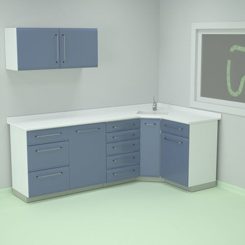 Banco da laboratorio per sterilizzazione - W1+W7+W19+W13+W20  - ERIO - odontoiatrico / con lavandino / in acciaio inossidabile