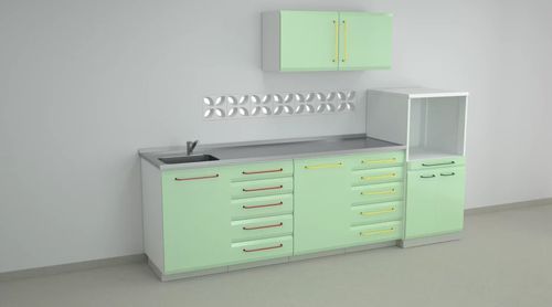 Banco da laboratorio modulare - S30 - ERIO - con lavandino / in acciaio inossidabile / con ripiani