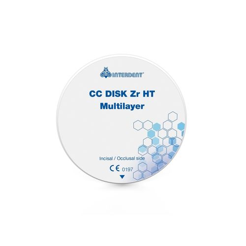Materiale odontoiatrico ZrO2 - CC Disk Zr HT Multilayer - Interdent - per stratificazione in ceramica / CAD CAM / di fresatura