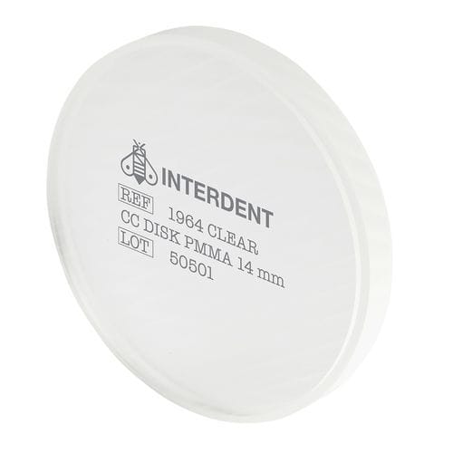 Materiale odontoiatrico in PMMA - CC Disk - Interdent - per ricostruzione dentale / CAD CAM / di fresatura