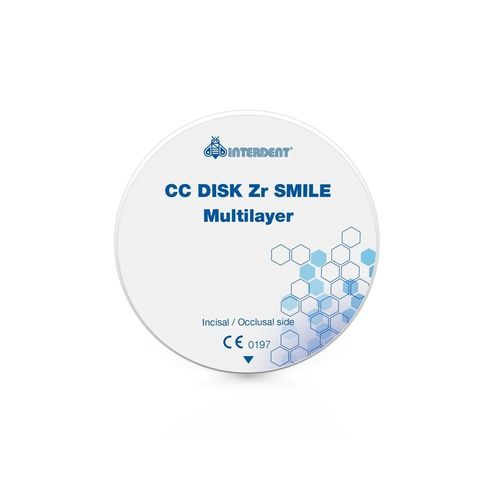 Materiale odontoiatrico ZrO2 - CC Disk Zr SMILE Multilayer - Interdent - in disilicato di litio / in porcellana / per ricostruzione dentale
