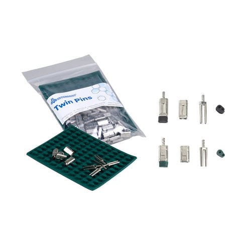 Pin per laboratorio dentale - TWIN  - Interdent - in gomma / metallizzato / di fresatura