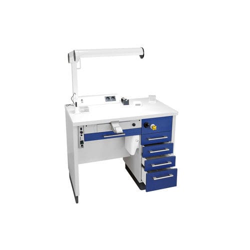 Postazione di lavoro per laboratorio odontotecnico con ripiani - TM9005 - Interdent - con illuminazione / automatica