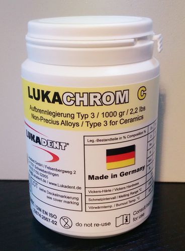 Materiale odontoiatrico in lega - Lukachrom C - LUKADENT - per ricostruzione dentale