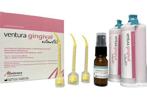 Materiale odontoiatrico in silicone - ventura gingival elastic - MADESPA S.A.   - per laboratorio odontotecnico / gengivale / traslucido