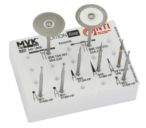 Fresa per laboratorio dentale - Keramik-Set - MVK-line - in diamante / di taglio / ad alta resistenza all'usura