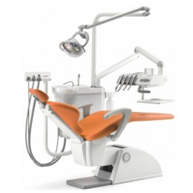 Riunito odontoiatrico con poltrona ad azionamento elettropneumatica - Linea Esse Start - O.M.S. S.p.A. OFFICINE MECCANICHE SPECIALIZZATE   - compatto / con portastrumenti / con illuminazione LED