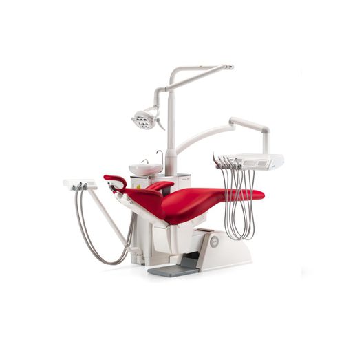Riunito odontoiatrico con poltrona ad azionamento elettropneumatica - Carving Plus Drop - O.M.S. S.p.A. OFFICINE MECCANICHE SPECIALIZZATE   - con portastrumenti / con illuminazione