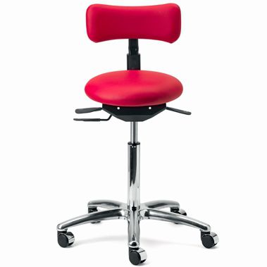 Sgabello per studio odontoiatrico - OMS1  - O.M.S. S.p.A. OFFICINE MECCANICHE SPECIALIZZATE   - con schienale regolabile / con rotelle