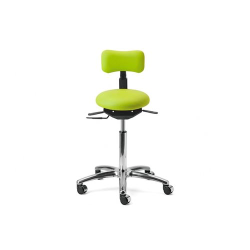 Sgabello per studio odontoiatrico - OMS 2 - O.M.S. S.p.A. OFFICINE MECCANICHE SPECIALIZZATE   - per ambulatorio / con schienale regolabile / con rotelle