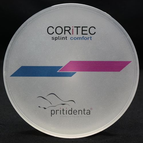 Materiale odontoiatrico in termoplastica - CORiTEC splint comfort - pritidenta GmbH - per ricostruzione dentale / CAD CAM / di fresatura