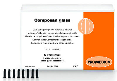 Materiale odontoiatrico in compomero - Composan glass - Promedica Dental Material GmbH   - vetroionomero / di fluoruro / per otturazione canalare