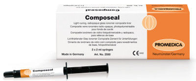 Materiale odontoiatrico vetroionomero - Composeal - Promedica Dental Material GmbH   - per ricostruzione dentale / fotopolimerizzable / radiopaco