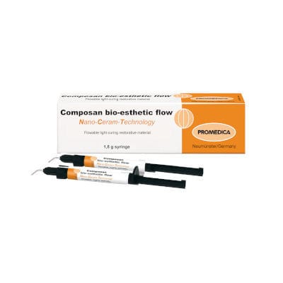Materiale odontoiatrico in composito fluido - Composan bio-esthetic flow - Promedica Dental Material GmbH   - per otturazione canalare / per faccette dentali / per sigillatura canalare