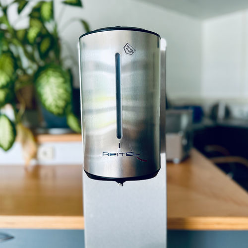 Dispenser igienizzante da terra - SANIRET - REITEL Feinwerktechnik - con azionamento a mano