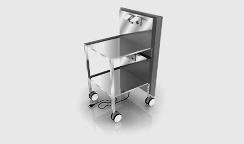 Carrello portastrumenti - S_elect - SARATOGA - multifunzione / in acciaio inossidabile / 2 ripiani