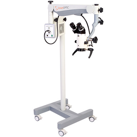 Microscopio operatorio odontoiatrico - SmartOPTIC - Vena Entis Seliga Microscope A. Seliga   - con rotelle
