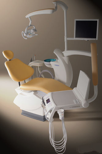 Riunito odontoiatrico con poltrona idraulica - Maxpert - Shinhung - con monitor / con portastrumenti / con illuminazione