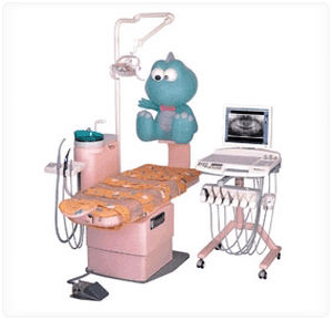 Riunito odontoiatrico con poltrona - Taurus Sante Kids - Shinhung - con portastrumenti / con illuminazione / pediatrico
