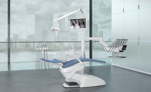 Riunito odontoiatrico con poltrona - S320TR - Stern Weber - con poggiatesta flessibile / con monitor / con sistema di igiene