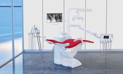 Riunito odontoiatrico con poltrona - S280TRC  - Stern Weber - con poggiatesta flessibile / con sistema di igiene / con monitor