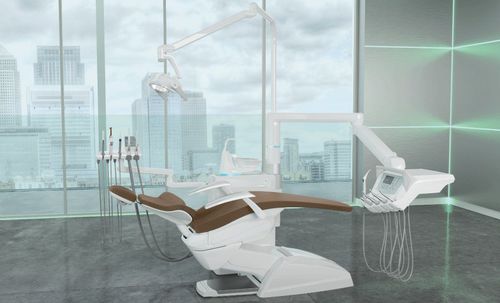 Riunito odontoiatrico con poltrona - S220TR - Stern Weber - compatto / con poggiatesta flessibile / con monitor