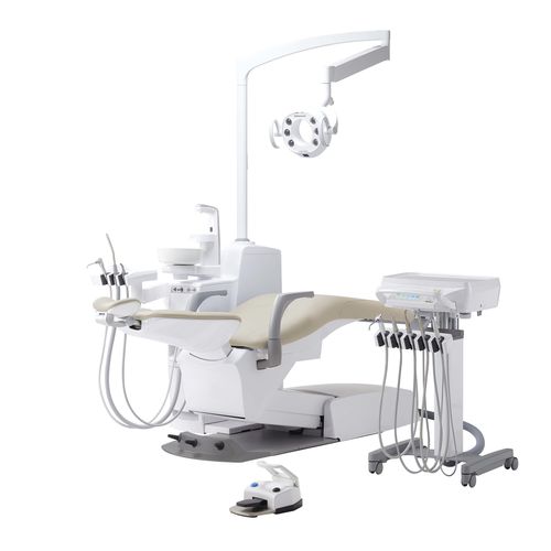 Riunito odontoiatrico con poltrona idraulica - EURUS S3 - Takara Belmont Italy - con poggiatesta flessibile / con sistema di igiene / con portastrumenti