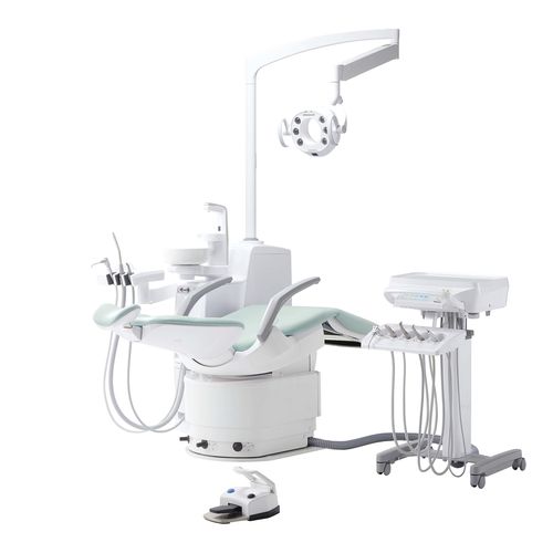 Riunito odontoiatrico con poltrona idraulica - EURUS S4 - Takara Belmont Italy - con poggiatesta flessibile / con sistema di igiene / con portastrumenti